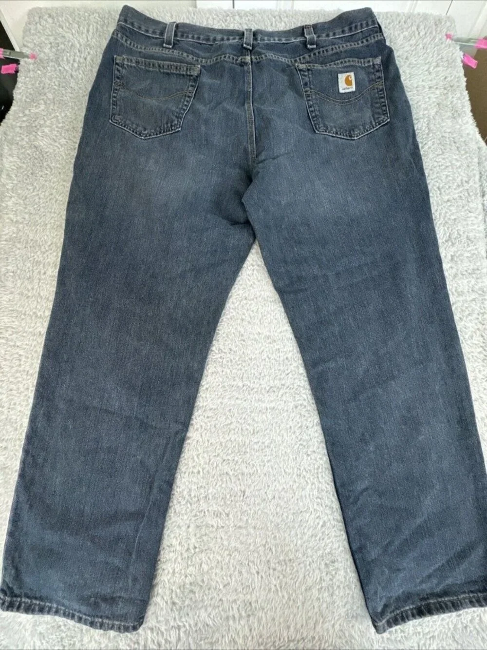 Carhartt Mens Relaxed Fit Blue Denim Jeans 42x32 Classic Workwear Durable USA